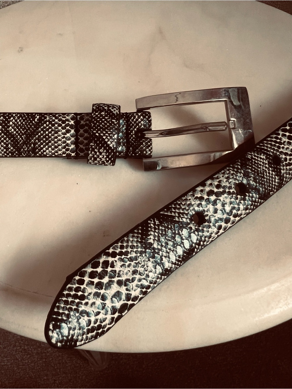 Snakeskin python print belt - Picture 2 of 5